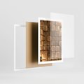 Plakat w ramie 50x70 - Błyszcząca Elegancja - złoto, 3d - rama biała