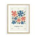 Plakat w ramie 50x70 - Kształtując Marzenia - kwiaty, nowoczesna abstrakcja - rama drewno