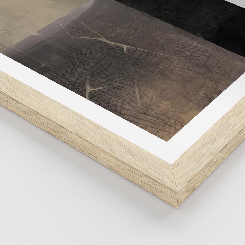 Plakat w ramie 30x40 - Kształty Urywane - mroczny plakat, nowoczesne wnętrza - rama drewno