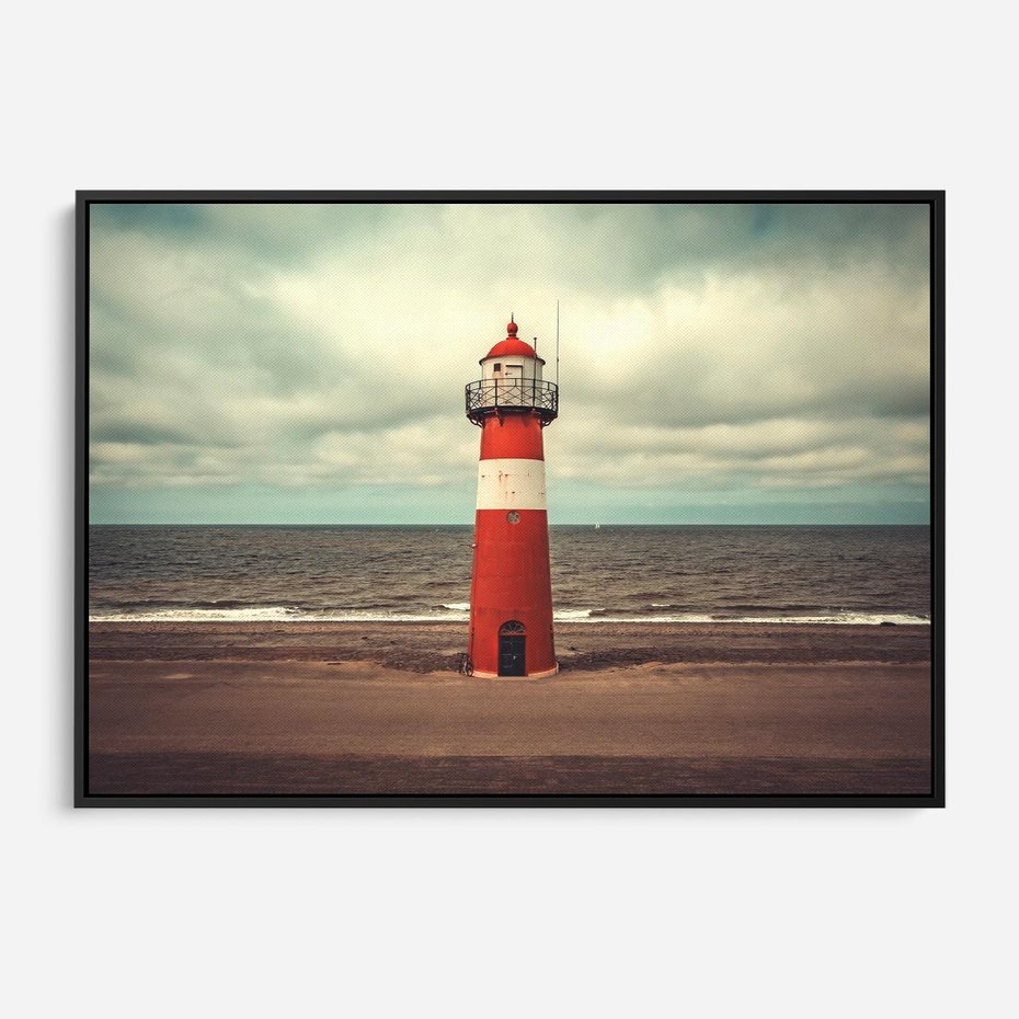 Obraz w ramie 70x50 - Retro Urok Morza - fotografia w stylu retro, vintage - rama czarna