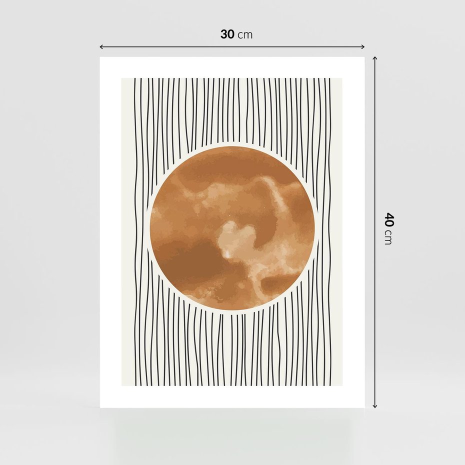 Plakat bez ramy 30x40 - Eteryczne Krągłe Echa - boho obraz, geometria