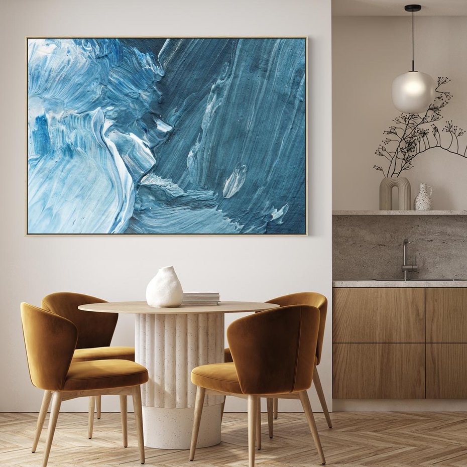 Obraz w ramie 70x50 - Wyrazista abstrakcja w akwareli - abstrakcja, akwarela - rama drewno