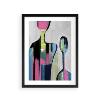 Plakat w ramie 50x70 - Wnętrza Kształtów - abstrakcyjna sztuka, nowoczesny obraz - rama czarna