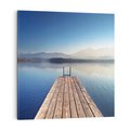 Obraz na płótnie 50x50 - Alpy: jezioro i malownicze molo - Alpy, jezioro