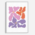 Obraz w ramie 70x100 - Bezgraniczne Wibracje - abstrakcyjne kolorowe kwiaty, minimlizm - rama biała
