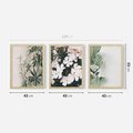 Zestaw obrazy w ramie 40x50 galeria - Liście, kwiaty, nowoczesny, styl - rama drewno