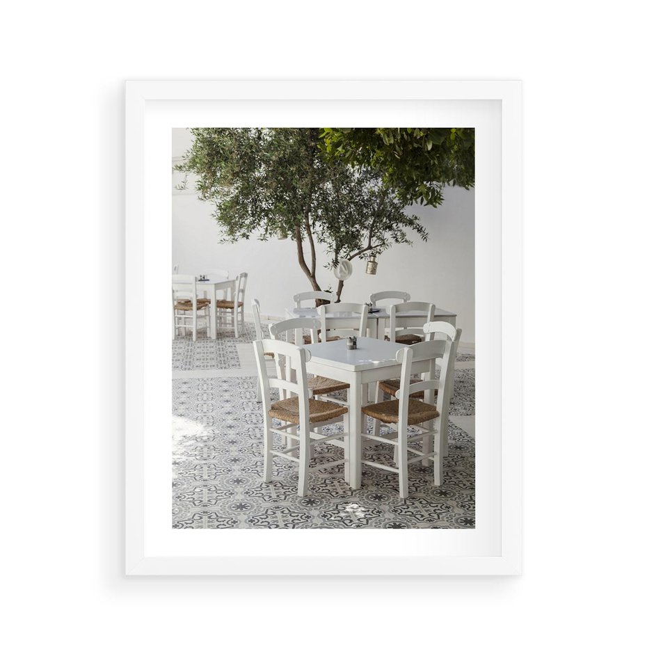 Plakat w ramie 40x50 - Włoska restauracja pełna smaków - włoska, restauracja - rama biała