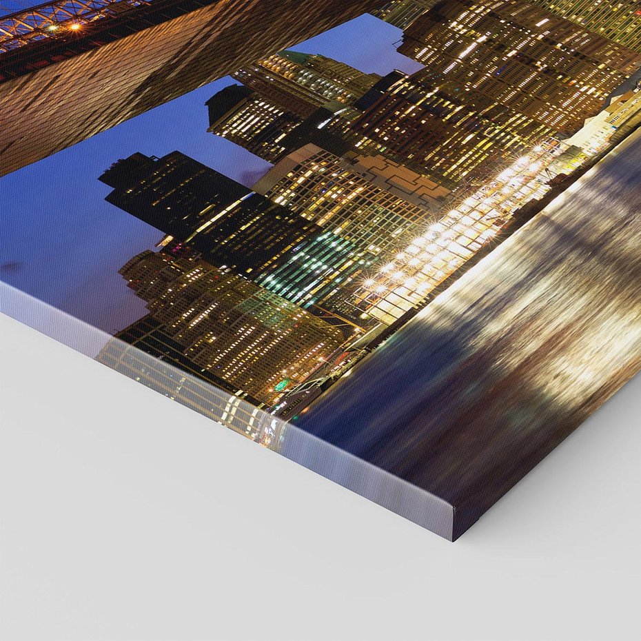 Obraz na płótnie 120x80 - Nowojorski most w świetle nocy - most, Nowy Jork