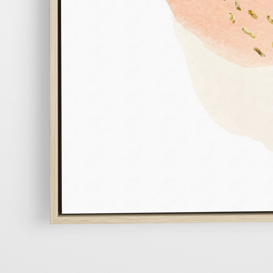 Obraz w ramie 50x70 - Migotliwe Kształty i Plamy - abstrakcyjne akwarelowe plamy, minimalizm - rama drewno