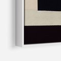 Obraz w ramie 80x120 - Nowoczesne Brązy - geometryszne pasy, nowoczesny styl - rama biała
