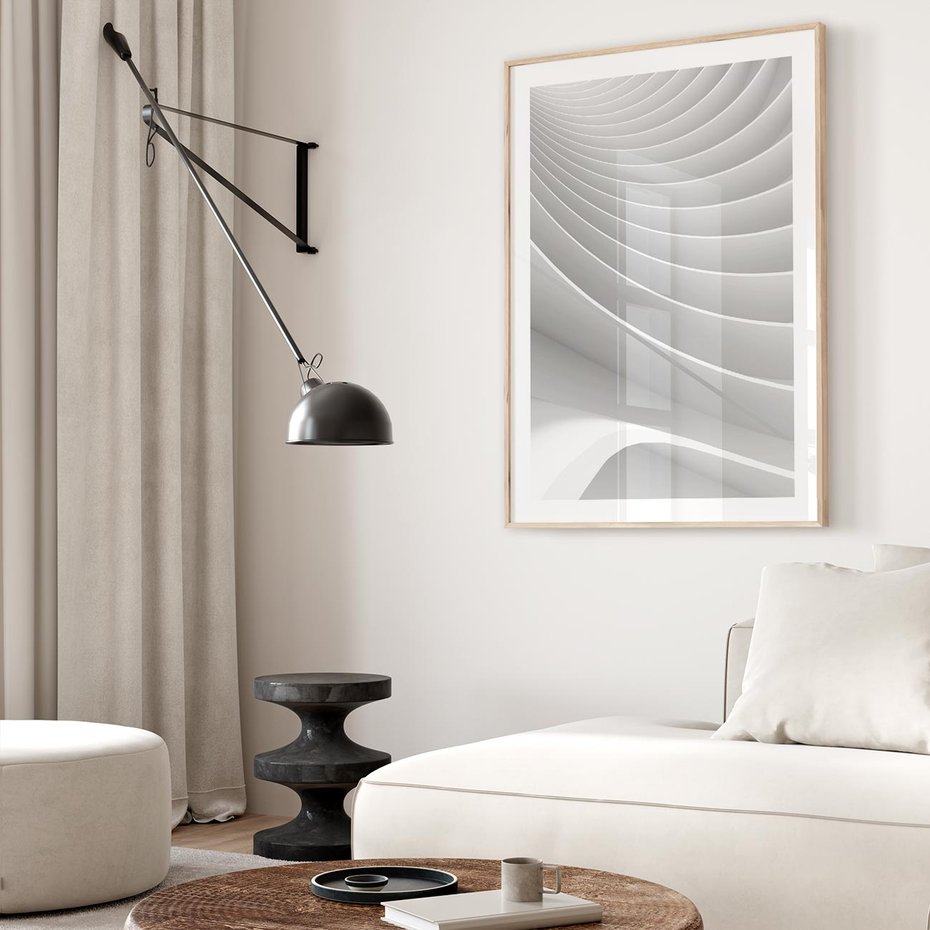 Plakat w ramie 30x40 - Geometryczna Harmonia - geometryczne, kształty - rama drewno