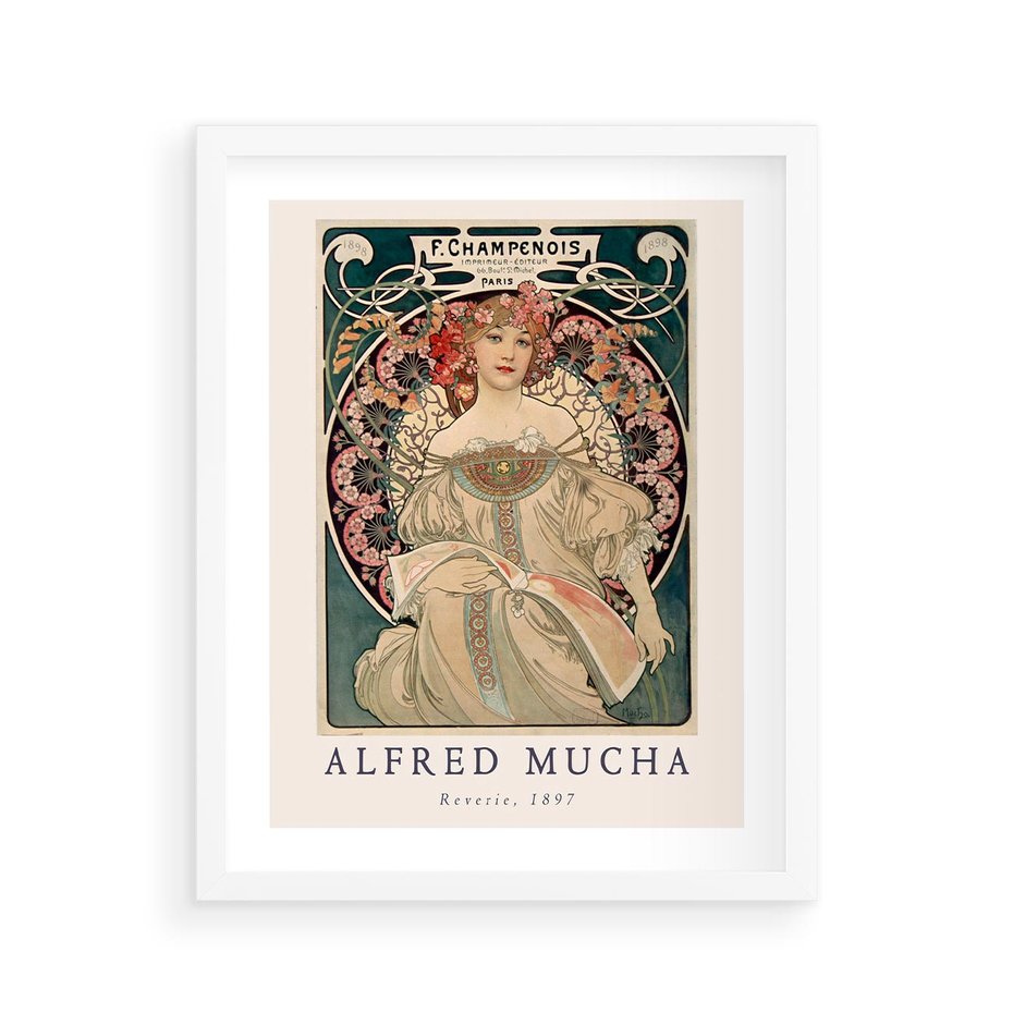 Plakat w ramie 40x50 - Piękno Art Nouveau - plakat, obraz - rama biała