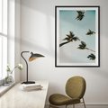 Plakat bez ramy 21x30 - Palmy i Niebo - palmy, ujęcie z dołu