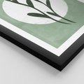 Plakat w ramie 40x50 - Kształty Zielonego Ukojenia - zielony plakat, roślinne motywy - rama czarna