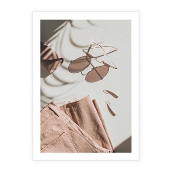 Plakat bez ramy 30x40 - Urok Pudrowego Różu - zdjęcie, moda