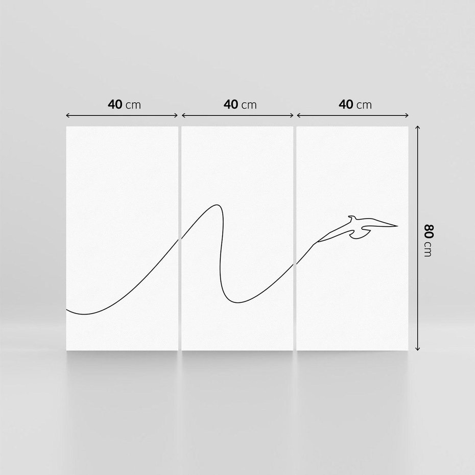 Obraz na płótnie 120x80 - Ptasia Linia - ptak, jaskółka