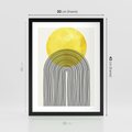 Plakat w ramie 30x40 - Słoneczne Odbicia - geometria, żółte koło - rama czarna
