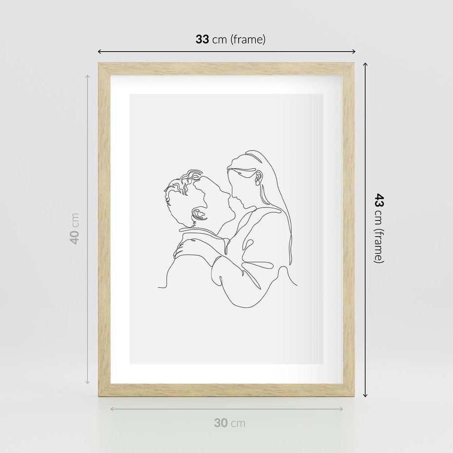 Plakat w ramie 30x40 - Bezgraniczne Tańce - para zakochanych, kobieta i mężczyzna - rama drewno