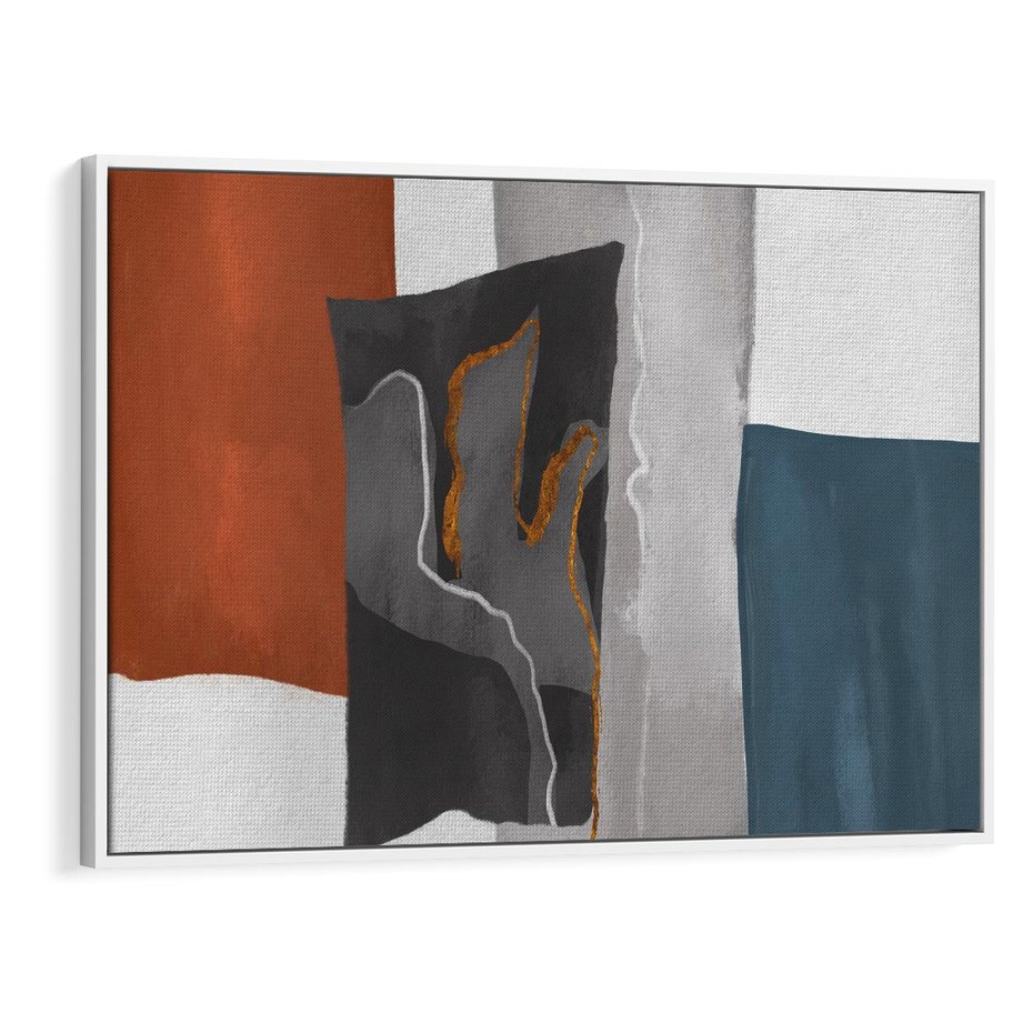 Obraz w ramie 70x50 - Nowoczesna geometria - nowoczesny, geometryczny - rama biała