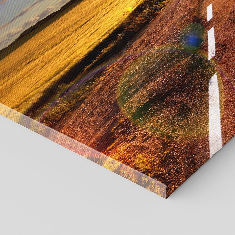 Obraz na płótnie 140x70 - Droga ku zachodowi słońca - droga, zachód