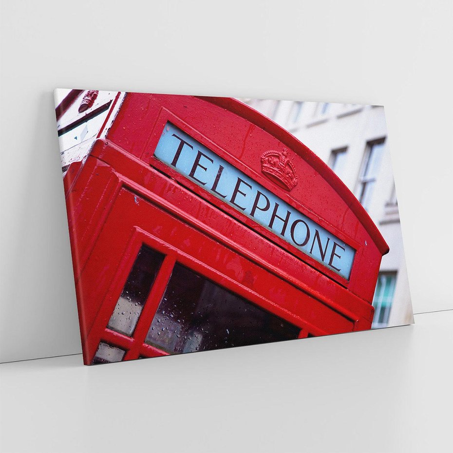 Obraz na płótnie 70x50 - Budka Telefoniczna Londyn - Ikona Brytyjskiego Stylu - budka, telefoniczna