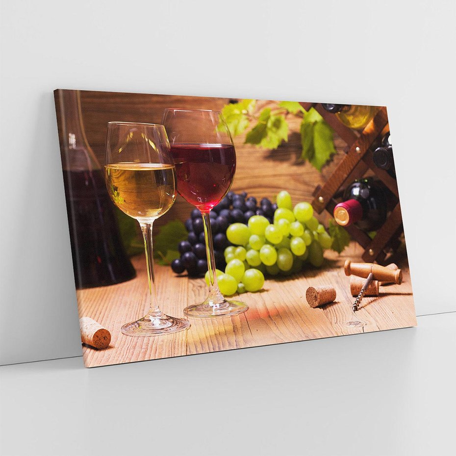 Obraz na płótnie 70x50 - owocowy raj - wino, winogrona