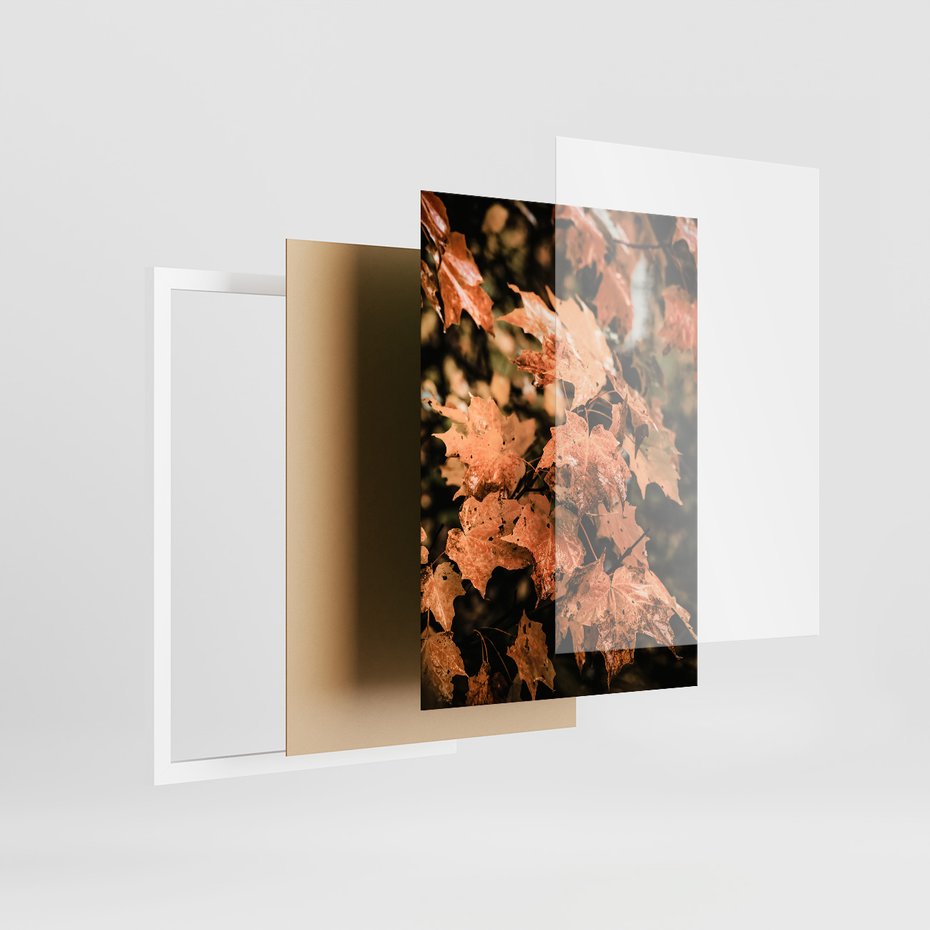 Zestaw obrazy w ramie 30x40 galeria - Jesień, liście, droga - rama biała