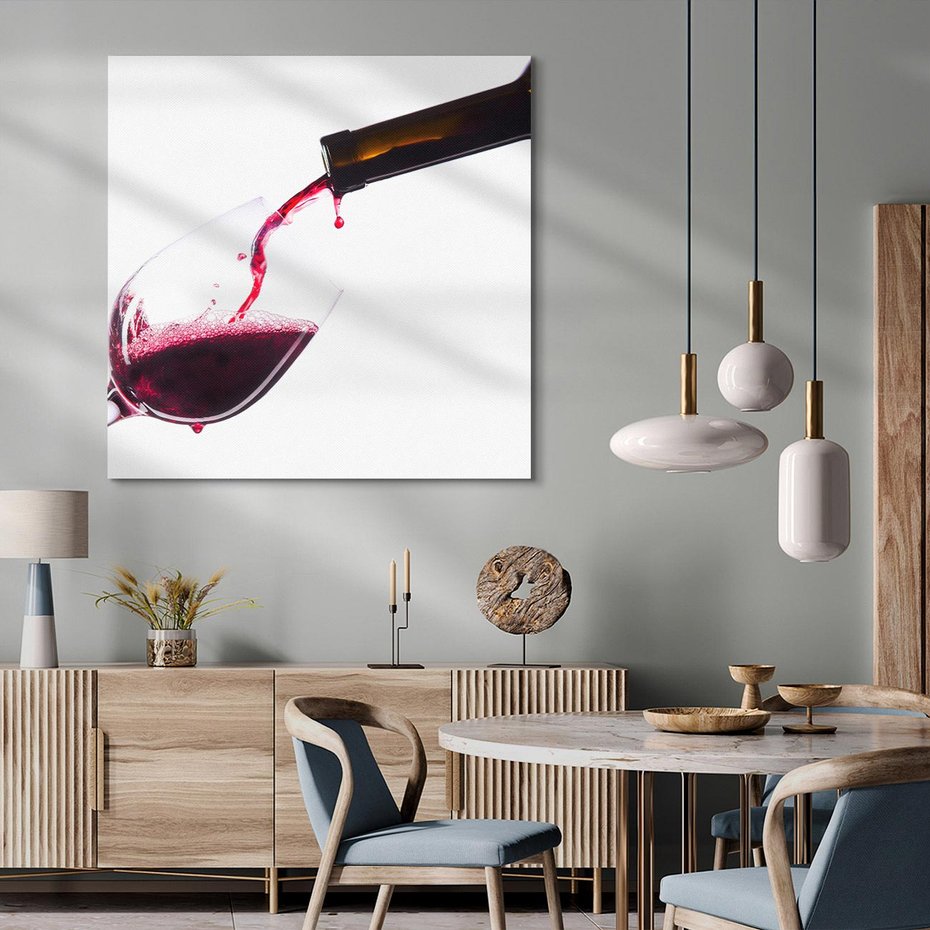 Obraz na płótnie 50x50 - Radość w smaku wina - wino