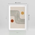 Plakat w ramie 50x70 - Czysta Refleksja - abstrakcyjna sztuka, boho kształty - rama biała