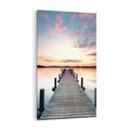 Obraz na płótnie 80x120 - Złote zachody słońca - jezioro, molo