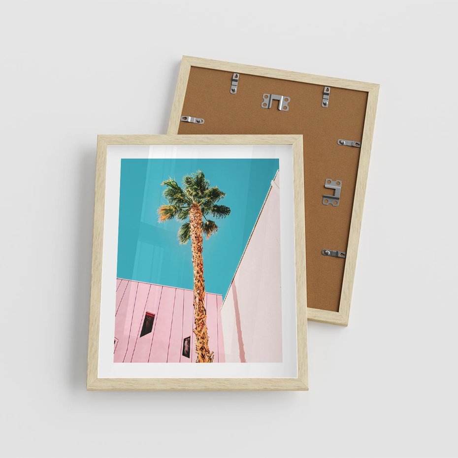 Plakat w ramie 40x50 - Palma w Miami - palma, miami - rama drewno