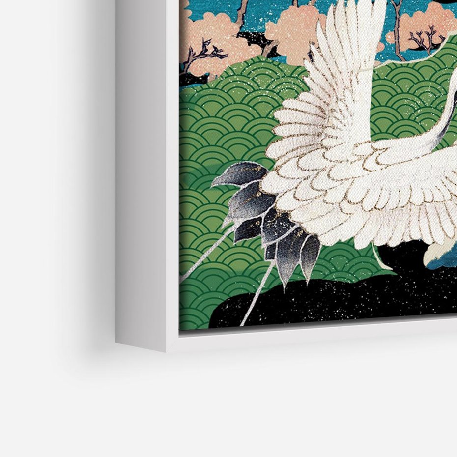 Obraz w ramie 70x50 - Wibracje emocji - sztuka japońska, wyraziste kolory - rama biała