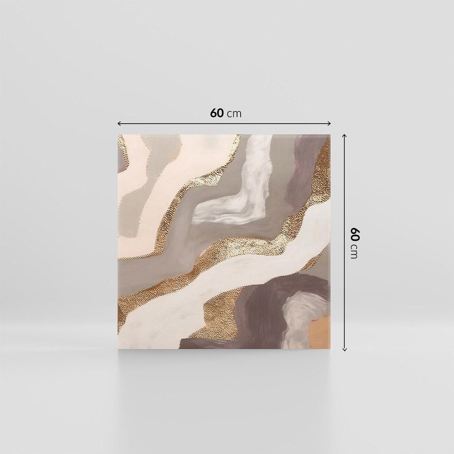 Obraz na płótnie 60x60 - Płynne Fale - abstrakcja, neutralne kolory