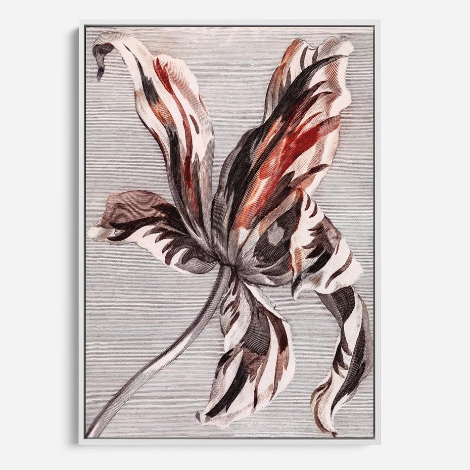 Obraz w ramie 70x100 - Graficzna Elegancja - nowoczesna sztuka, grafika - rama biała