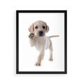 Plakat w ramie 40x50 - Szczeniak pełen radości - piesek, szczeniak - rama czarna