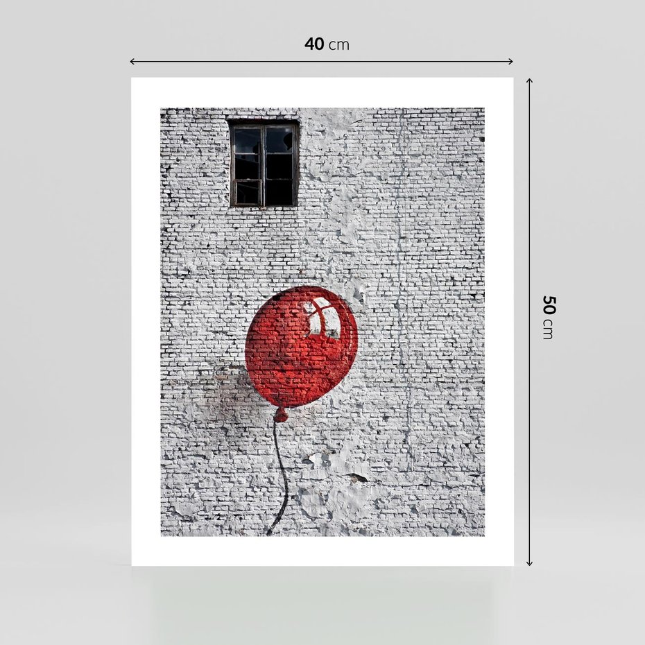 Plakat bez ramy 40x50 - Mur Balonów - mur, balon