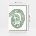 Obraz w ramie 50x70 - Zielony Świat Odpoczynku - abstrakcyjny zielony motyw, skandynawski design - rama drewno