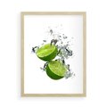 Plakat w ramie 50x70 - Kwaskowata moc limonki i cytryny - limonka, cytryna - rama drewno