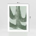 Plakat bez ramy 30x40 - Nurtująca Kompozycja Zieleni - abstrakcyjne delikatne zielone linie, podobne do gałęzi kwiatów