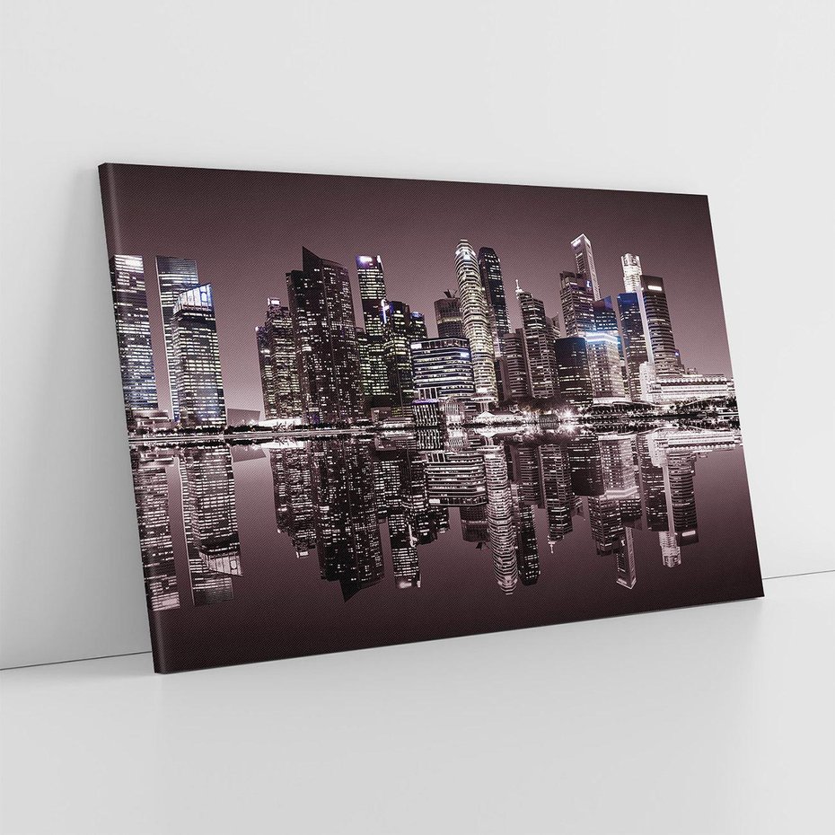 Obraz na płótnie 120x80 - Miejskie światła ożywiające nocne niebos - Singapur, miasto