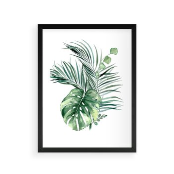 Plakat w ramie 40x50 - Przyjemność Złotej Natury - złote, liście - rama czarna