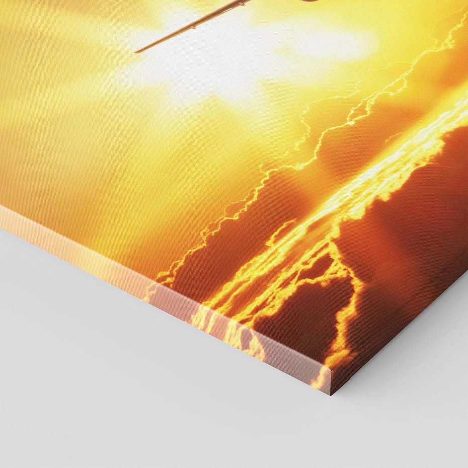 Obraz na płótnie 50x50 - Wolność podróży - samolot, słońce