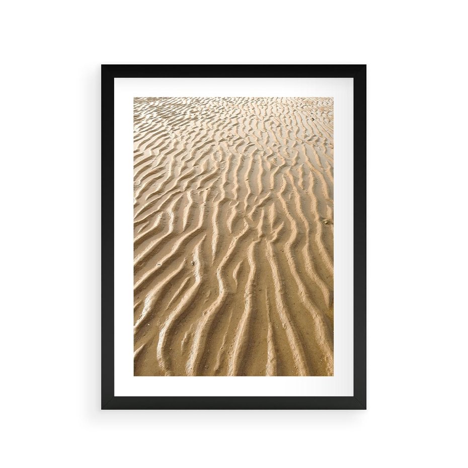 Plakat w ramie 30x40 - Piasek i Nieskończoność - pustynia, piasek - rama czarna