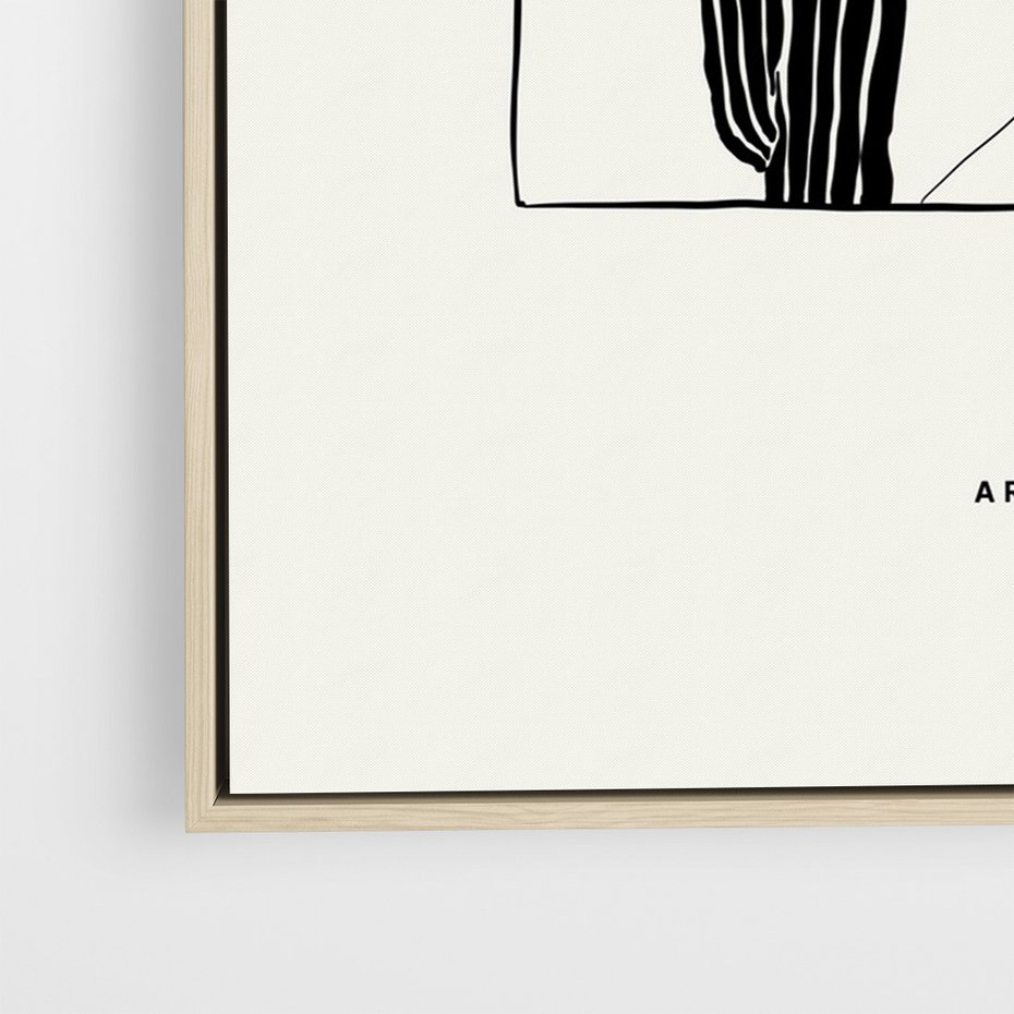 Obraz w ramie 70x100 - Zaklęta roślinna ekspresja - nowoczesna sztuka, minimalistyczny styl - rama drewno