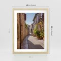 Plakat w ramie 40x50 - Uliczka Wakacyjnego Miasteczka - uliczka, wakacje - rama drewno