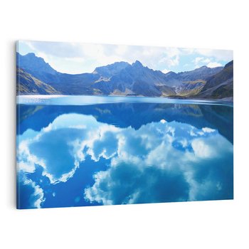 Obraz na płótnie 120x80 - Jezioro - Góry, chmury i niebo - jezioro, góry