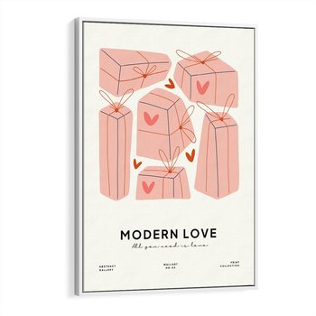 Obraz w ramie 50x70 - Nowoczesna Miłość - nowoczesna grafika, pastelowe kolory - rama biała