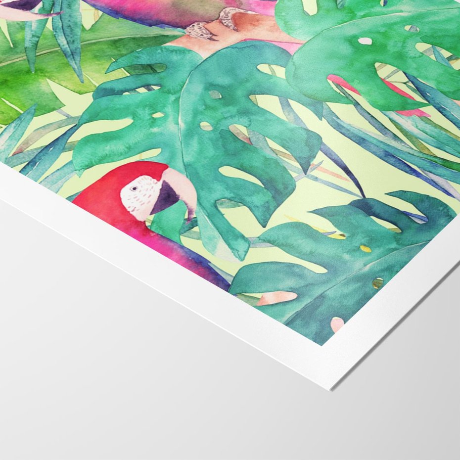 Plakat bez ramy 21x30 - Egzotyczna Przygoda - tropikalne, liście