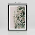 Plakat w ramie 50x70 - Egzotyczna Kompozycja - liście, rośliny tropikalne na tle ściany - rama czarna