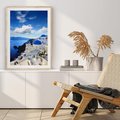 Plakat w ramie 50x70 - Magiczne Widoki - Santorini, perspektywa - rama drewno